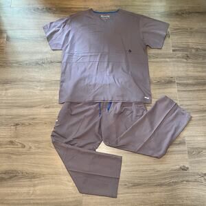 Grey's Anatomy Men's size Large Gray Cargo Pants Scrub Set